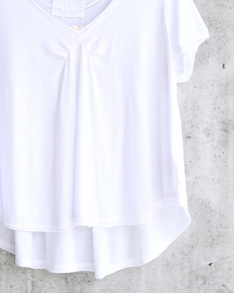 Free People All You Need Ruched V-Neck Tee - White