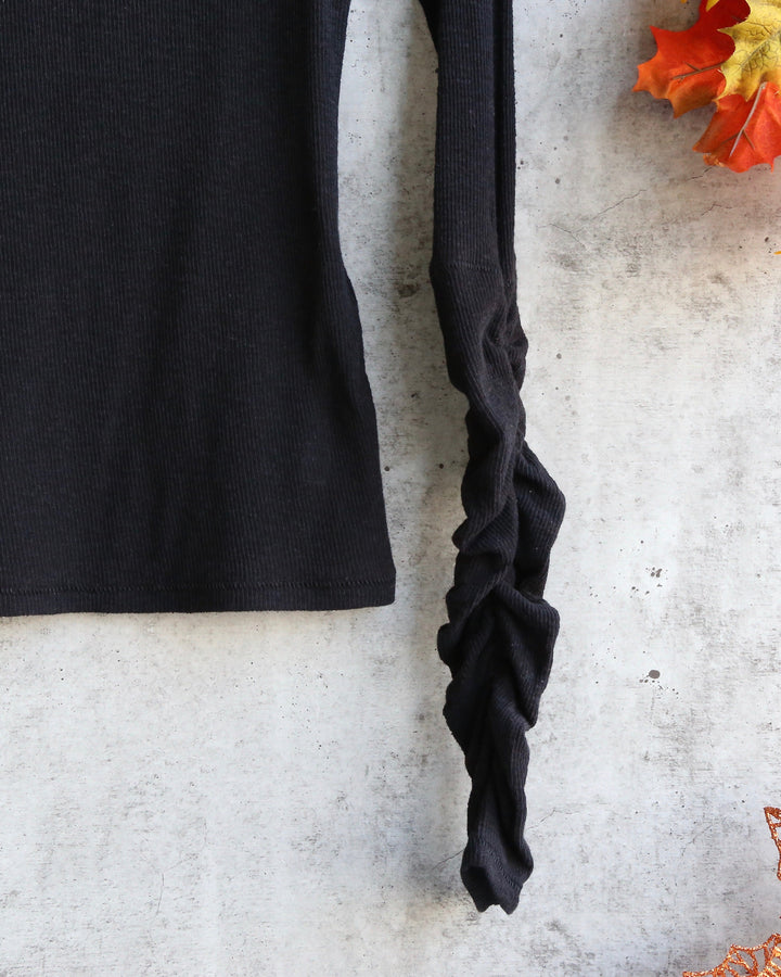 Free People Boundary Long Sleeve Layering Tee - black