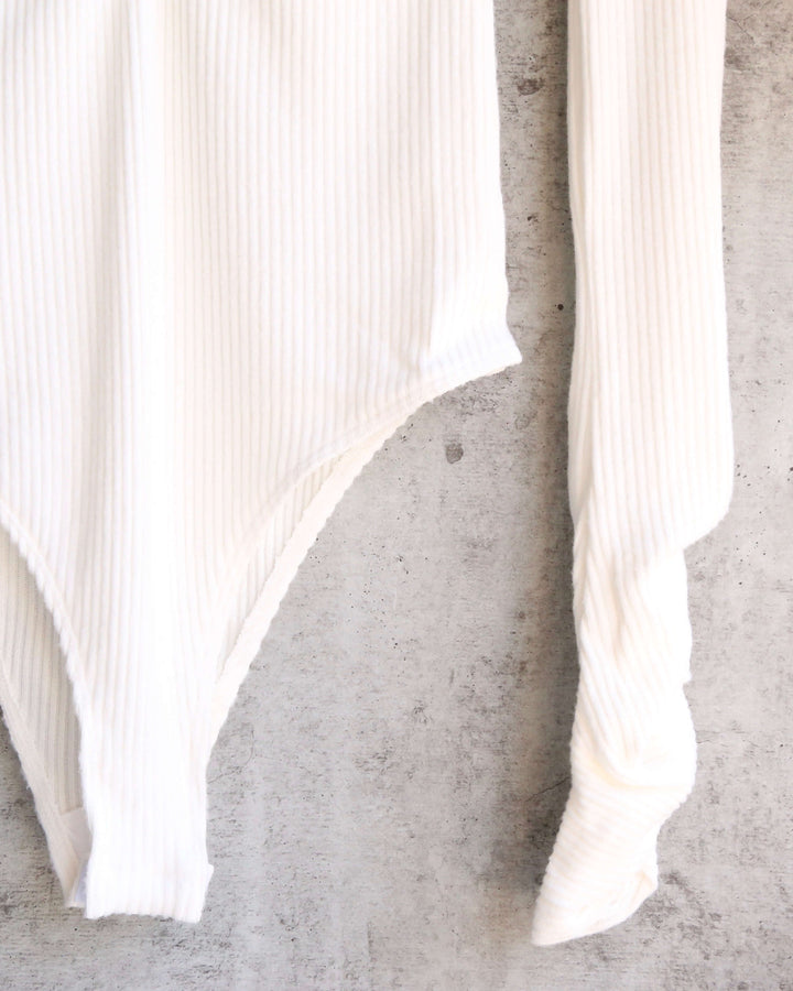 Free People - Cozy Up With Me Knitted Bodysuit - Ivory