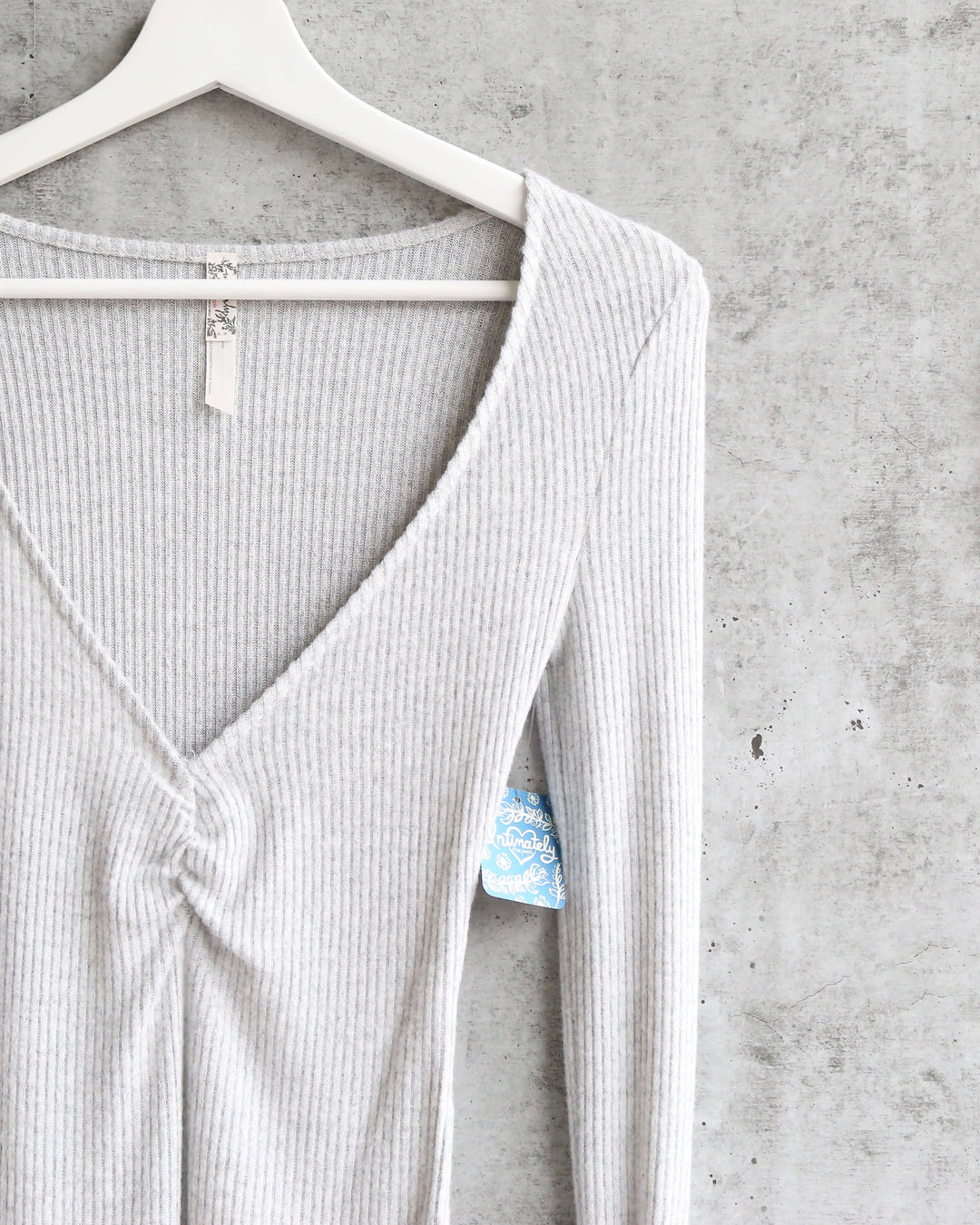 Free People - Cozy Up With Me Knitted Bodysuit - Pebble Grey