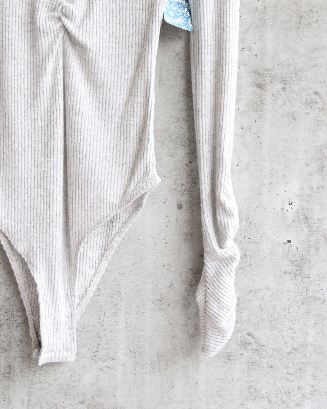 Free People - Cozy Up With Me Knitted Bodysuit - Pebble Grey