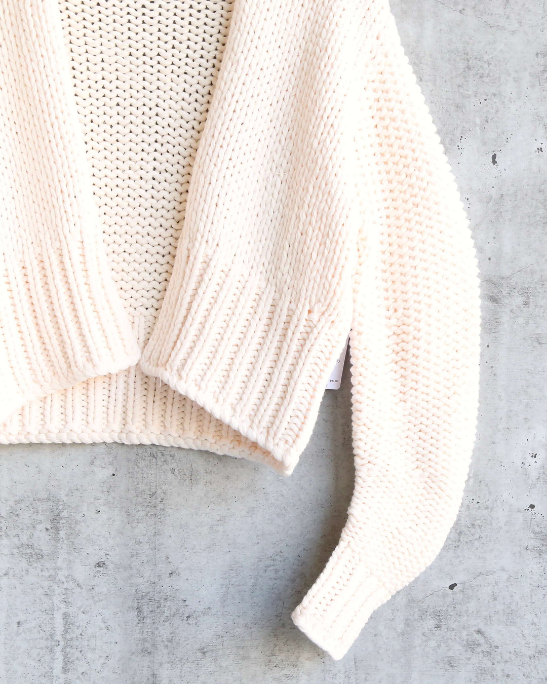 Free People Glow For It Chunky Knit Open Front Ribbed Hem Cardi in Ivory