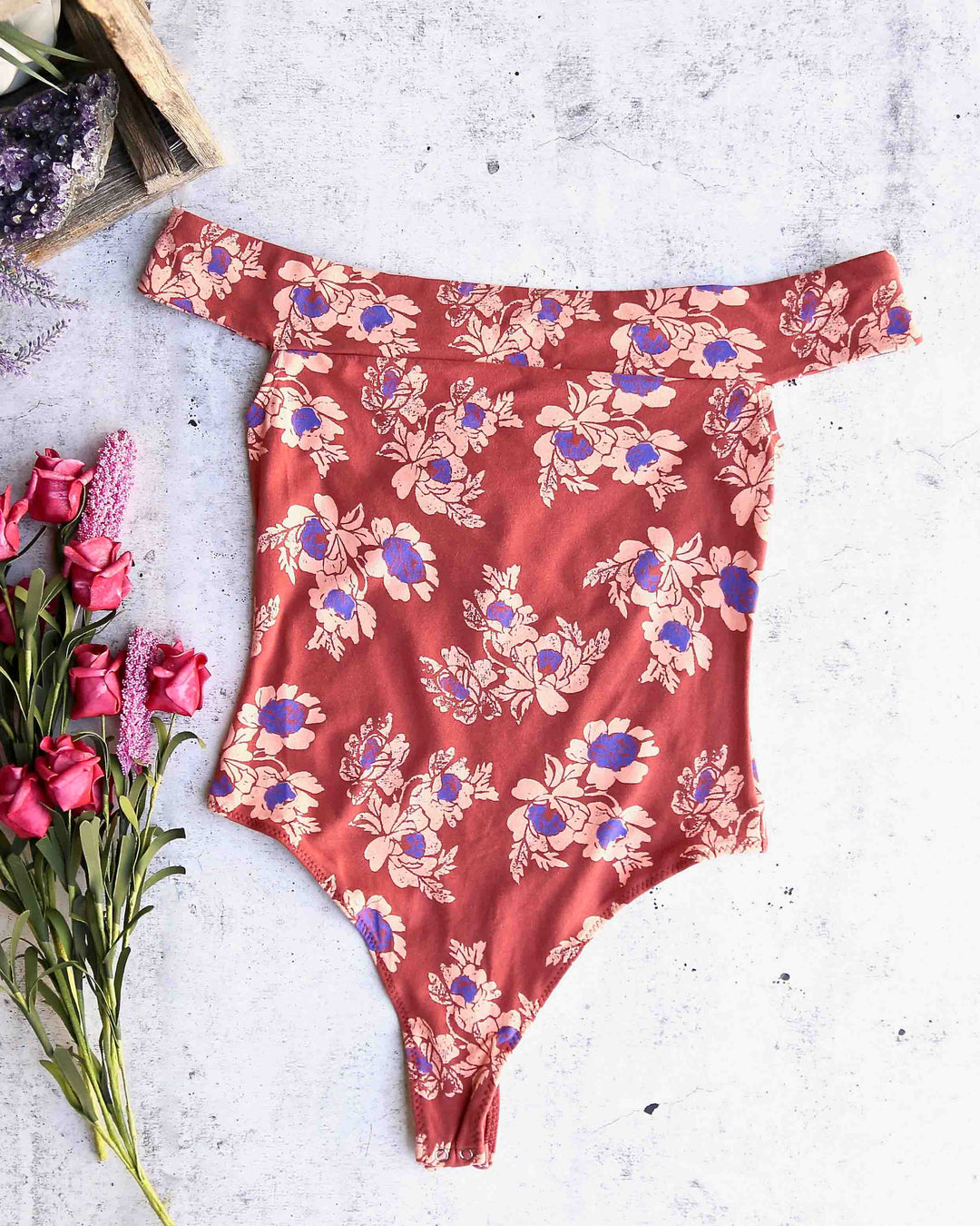 Free People So Much Off the Shoulder Knit Bodysuit - red