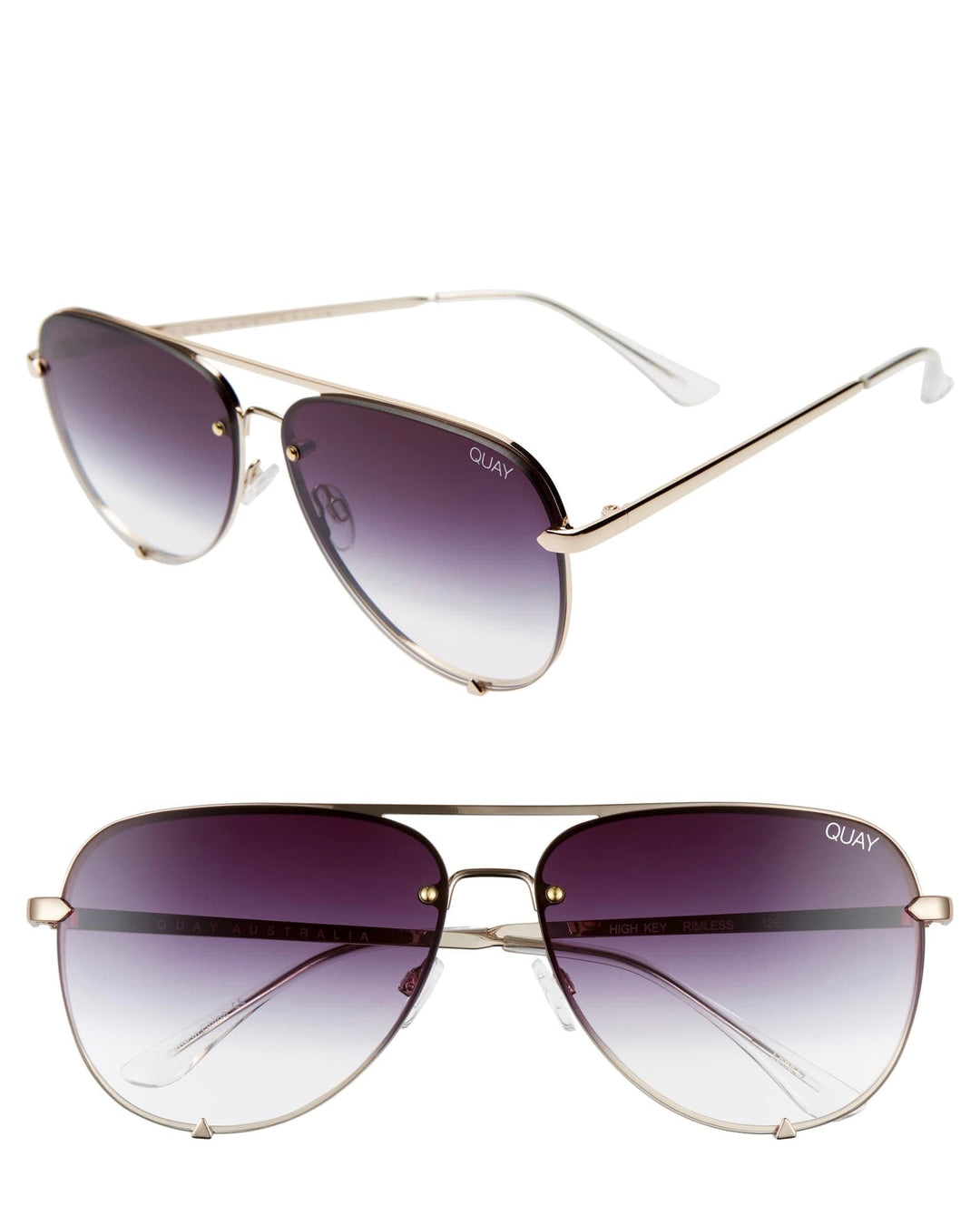 Quay Australia - High Key Mini Rimless - Gold/Black Fade