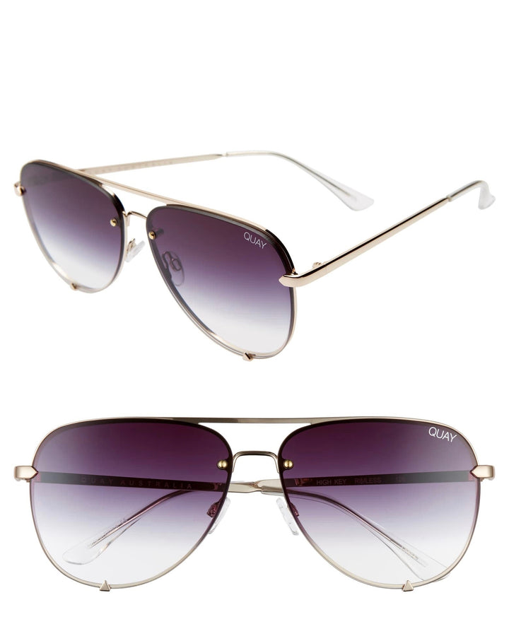 Quay Australia - High Key Mini Rimless - Gold/Black Fade