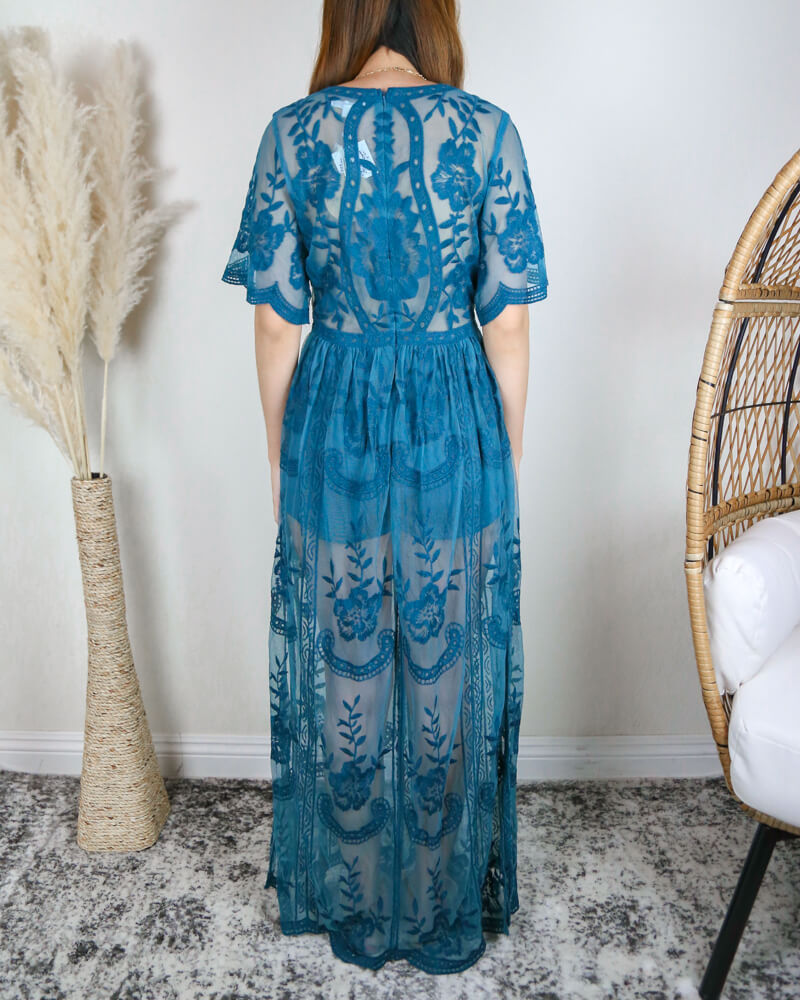 Honey Punch - As You Wish Womens Embroidered Lace Maxi Dress in More Colors