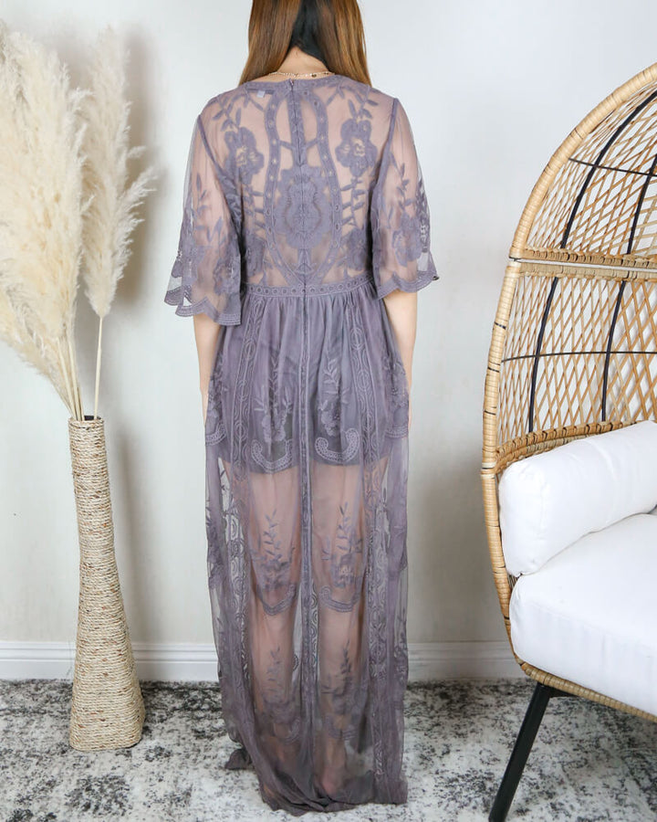 Honey Punch - As You Wish Womens Embroidered Lace Maxi Dress in More Colors