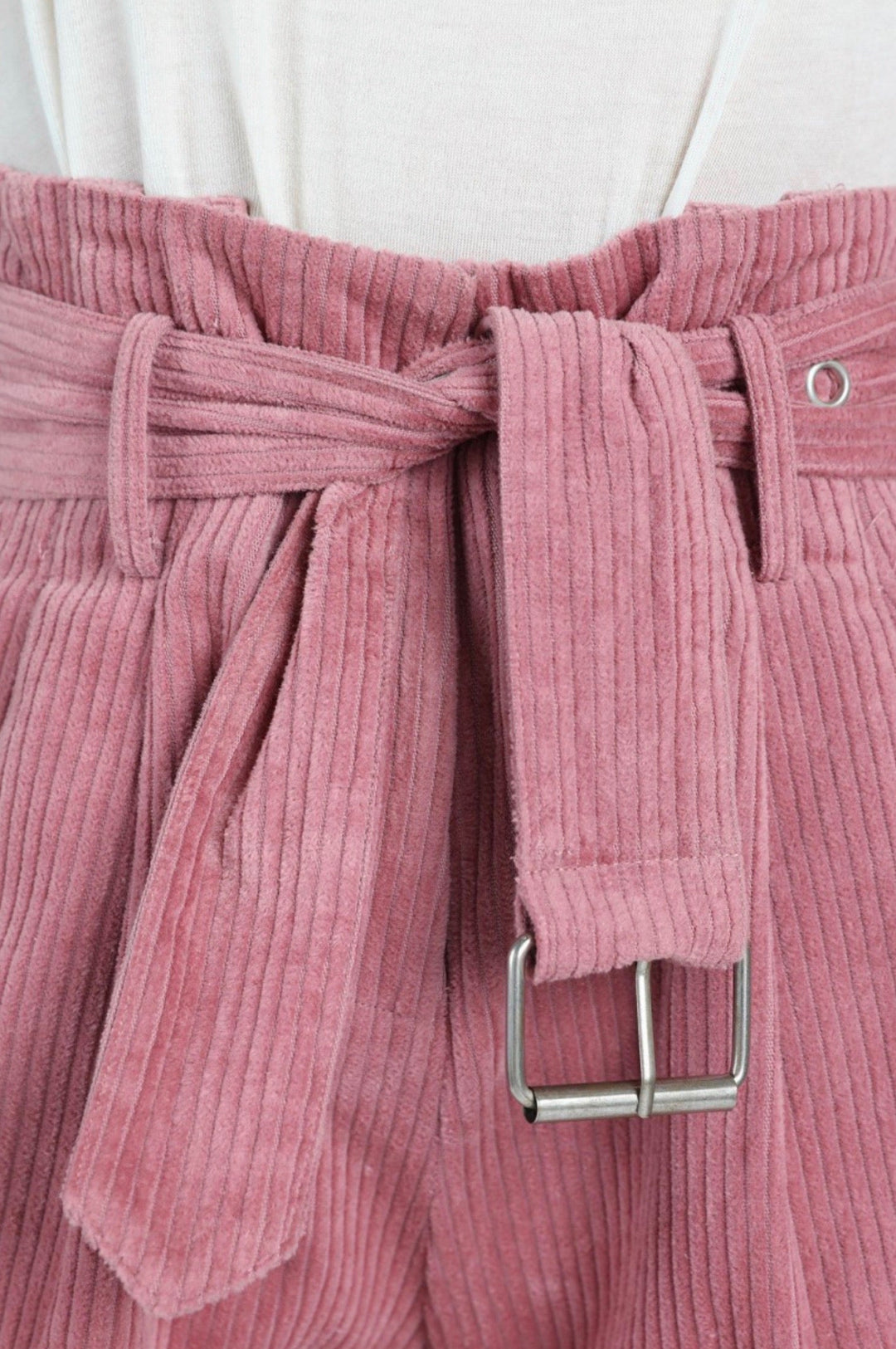 Final Sale - Honey Punch - Grace Corduroy Paper Bag Short - Mauve
