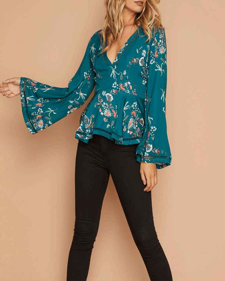 Final Sale - MINKPINK - Secret Garden Plunge Top in Multi