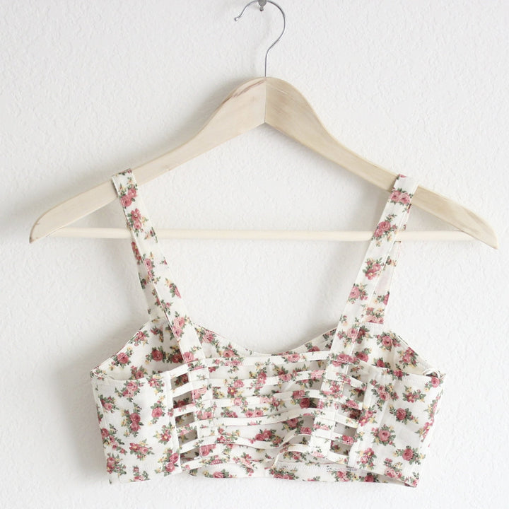 Floral caged bralette - shophearts - 1