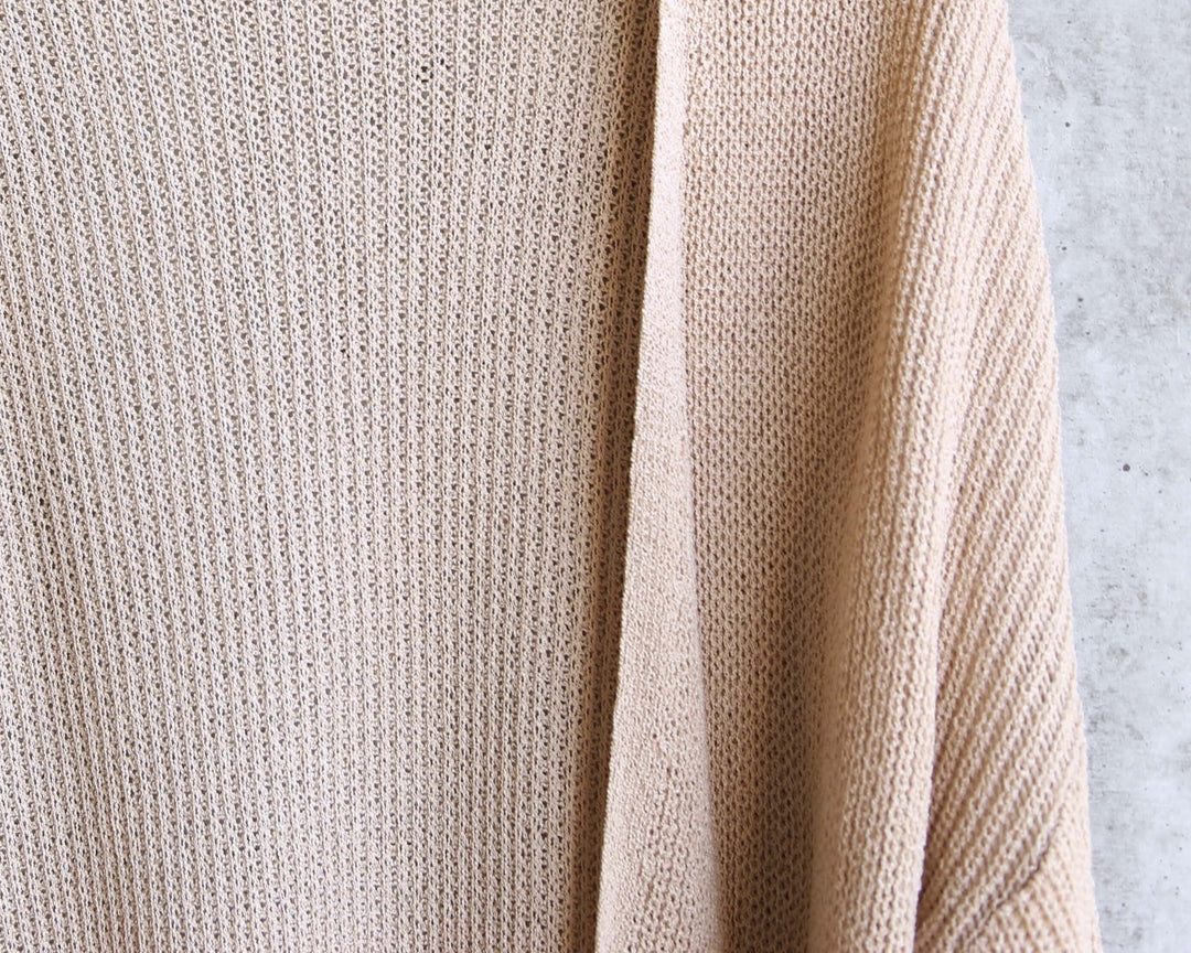 Final Sale - Dreamers - Lightweight Open Cardigan with Balloon Sleeves in Taupe