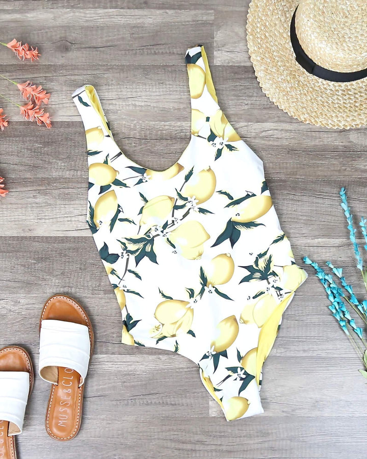 Seamless U Back One Piece Bikini - Yellow Lemonade