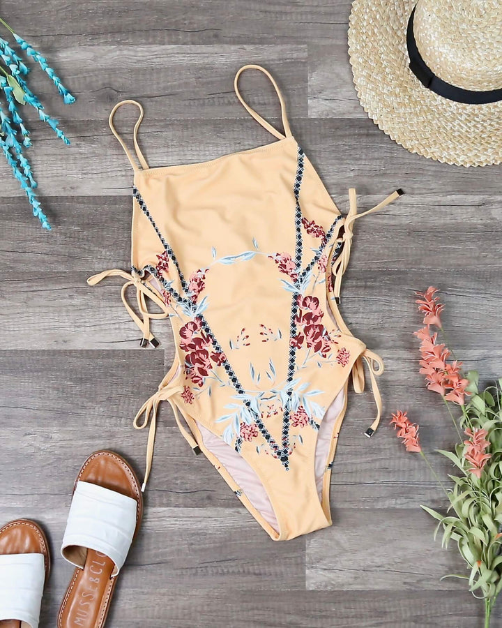 Final Sale - MINKPINK Swim - Sundance Floral One-Piece in Yellow Multi