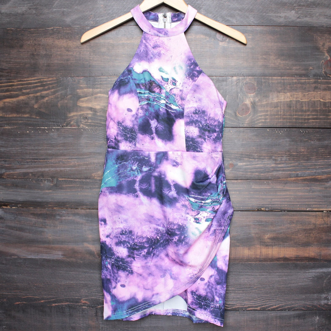 dahlia abstract print bodycon dress - shophearts - 1