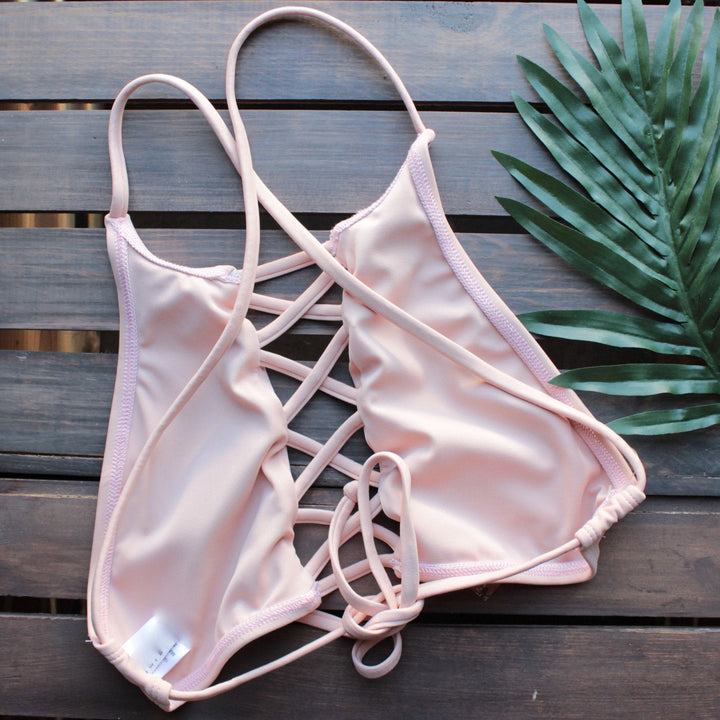 venice high neck crop bikini set in blush - shophearts - 4