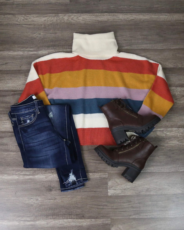 Final Sale - MINKPINK - Be Bold Stripe Knit Sweater in Multi