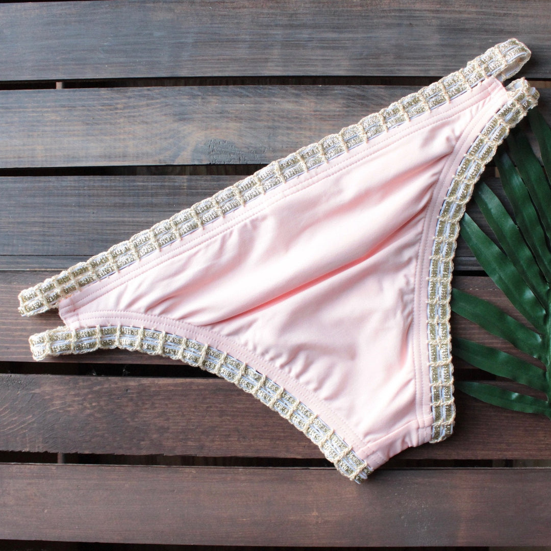 bikini lab - mix & match weaving on a jet plane hipster bikini bottoms - peach - shophearts - 2