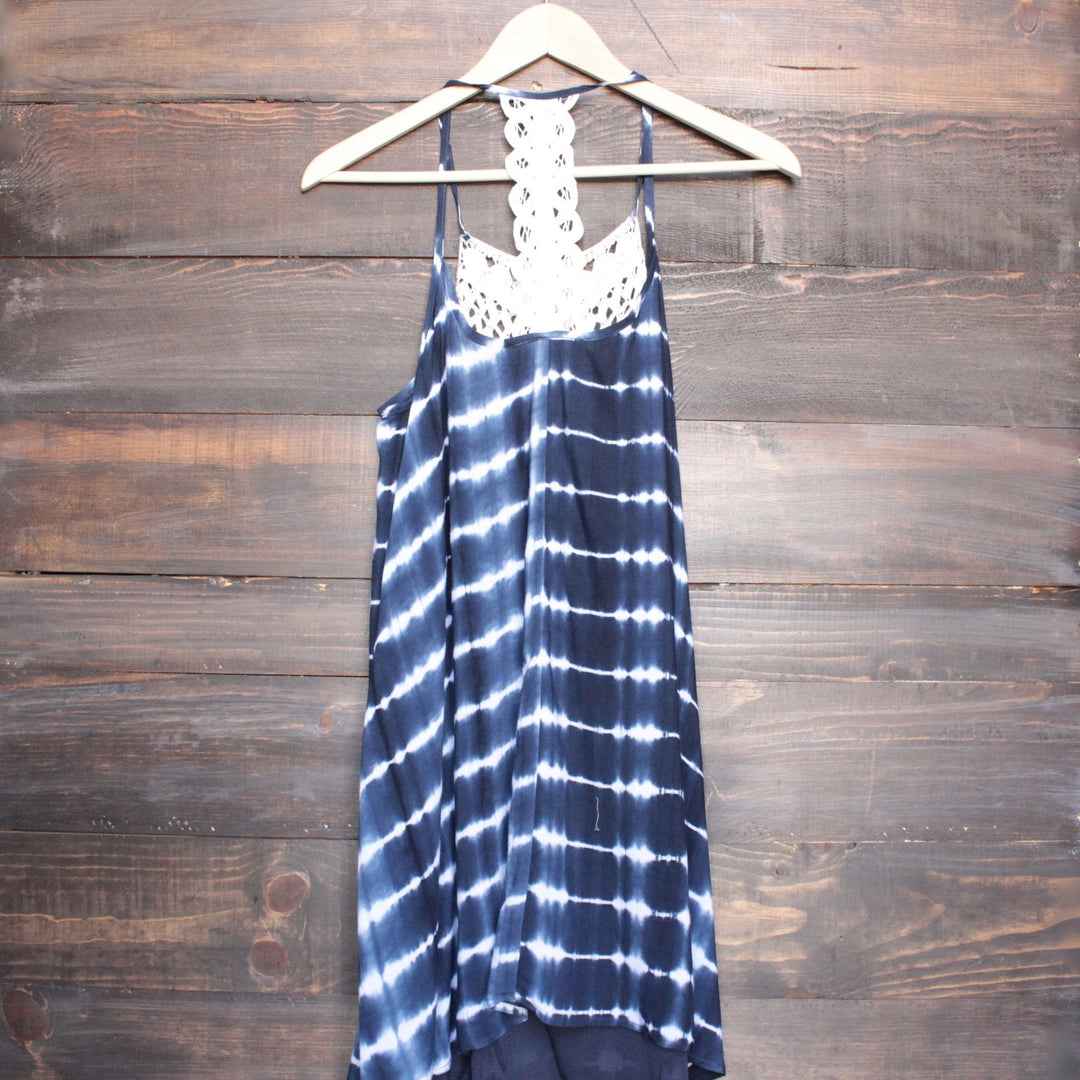 tie dye crochet bib sun dress - navy - shophearts - 3