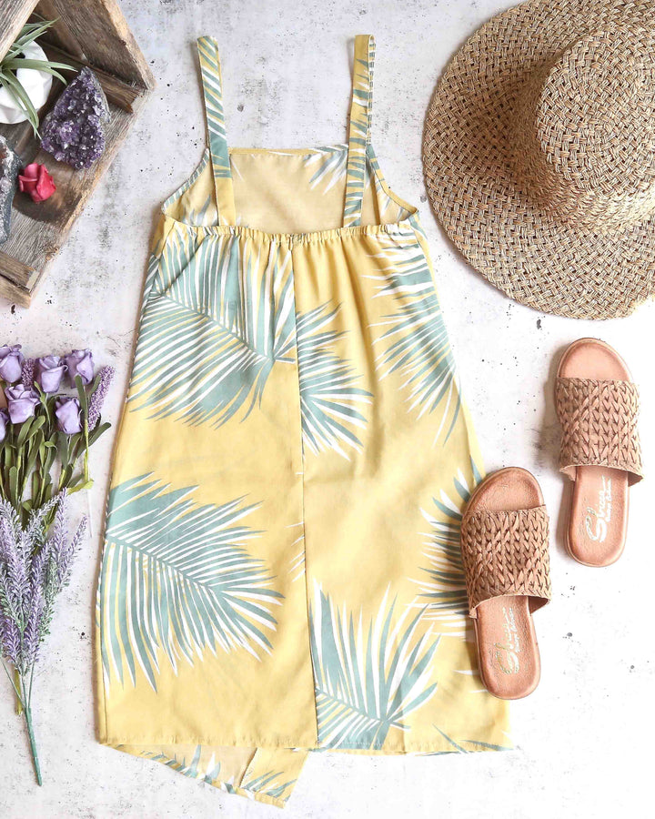Reverse - Vacation on My Mind Sheer Summer Dress in Mustard
