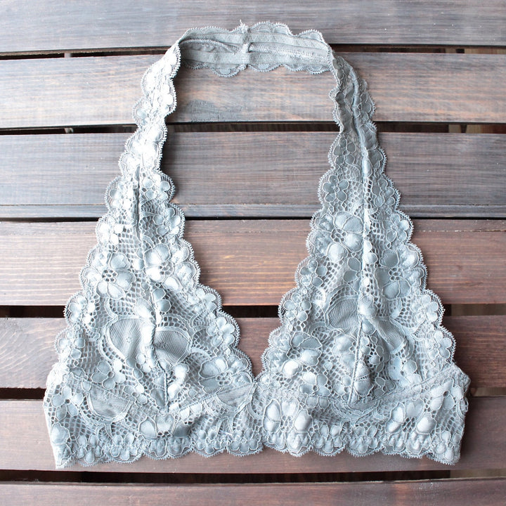 intimate semi-sheer halter lace bralette (7 colors) - shophearts - 6