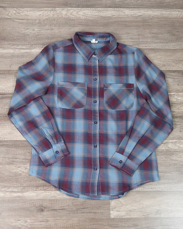 Final Sale - En Creme - City Strut Button Up Plaid Shirt