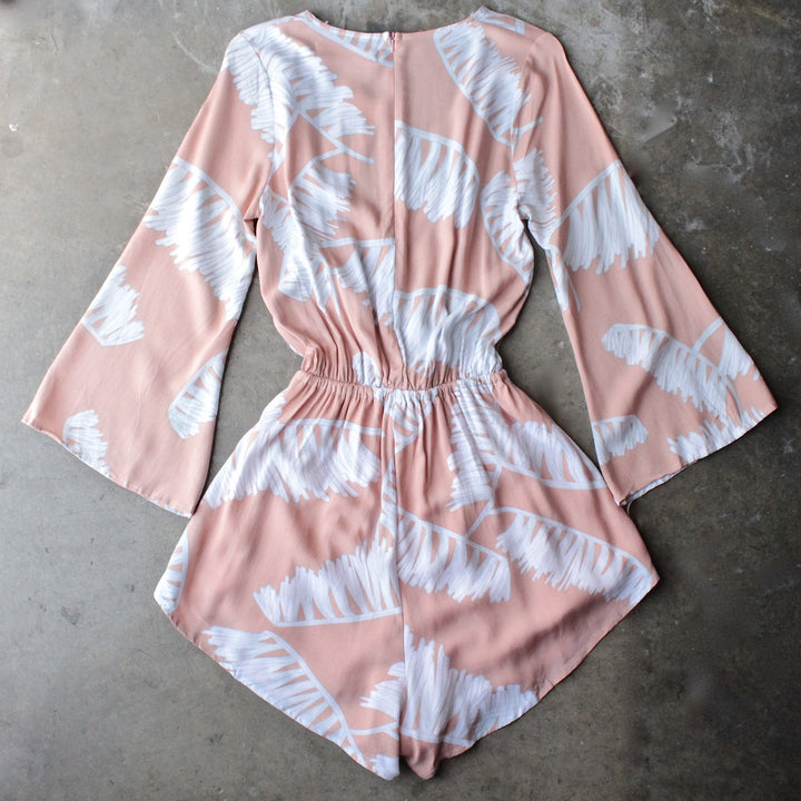 reverse - day in the sun romper in peach jungle - shophearts - 2