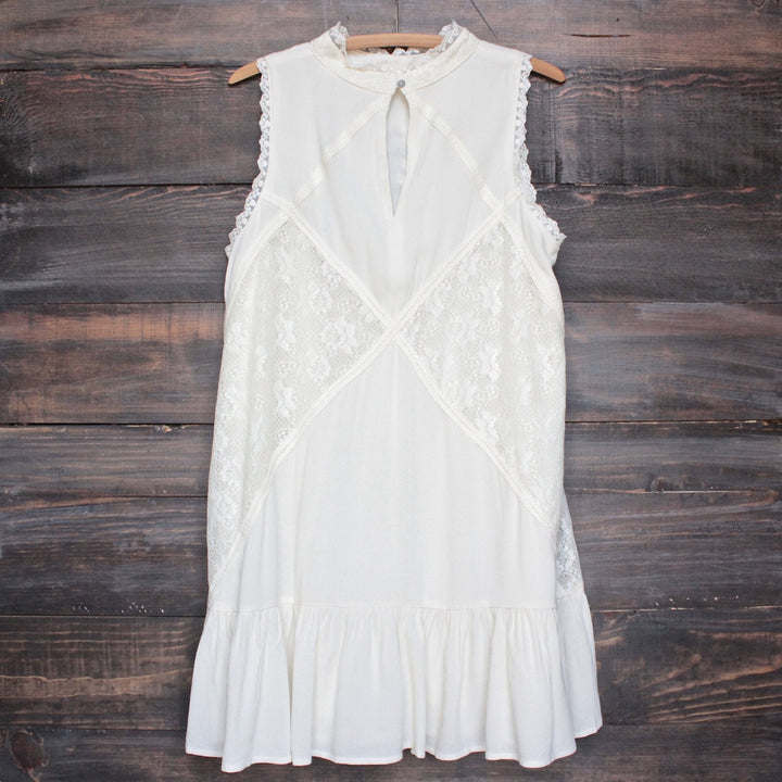 [womens contemporary] mock-neck lace dress in cream - shophearts - 2