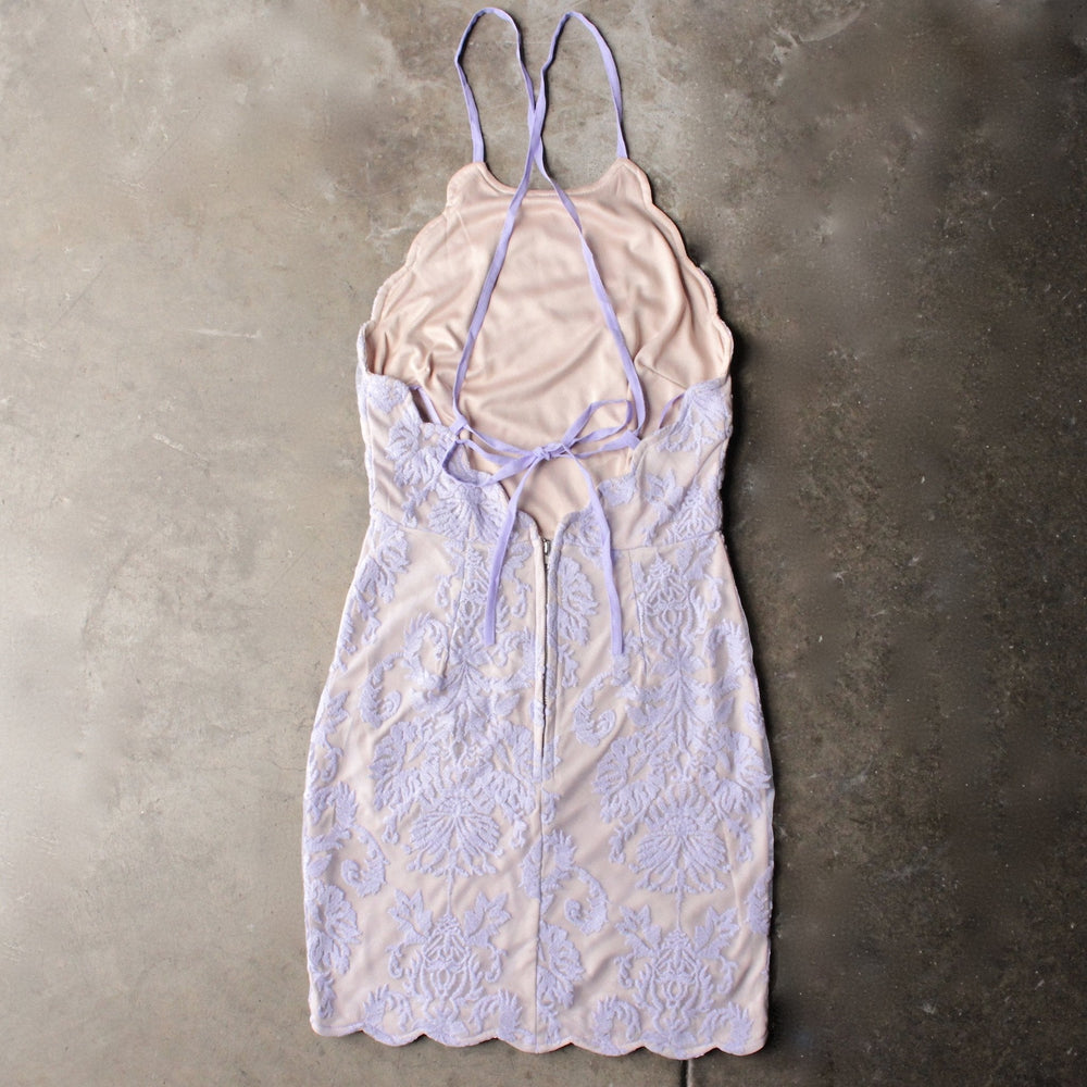 up all night scallop edge lace dress - lilac - shophearts - 1