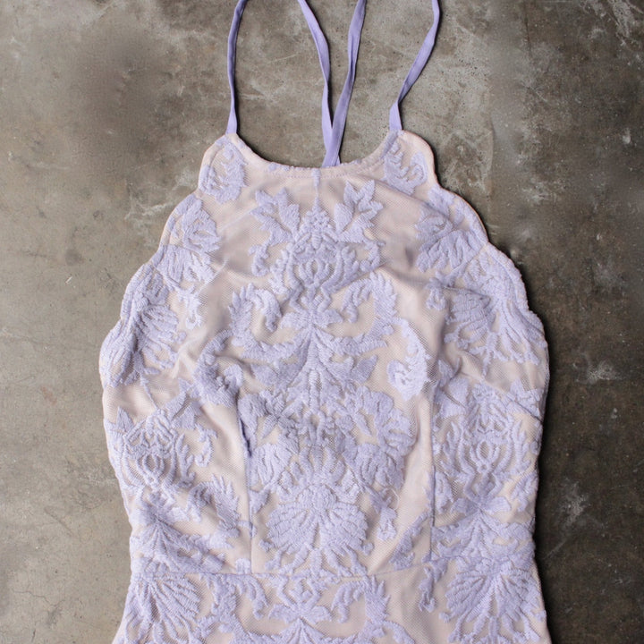 up all night scallop edge lace dress - lilac - shophearts - 3