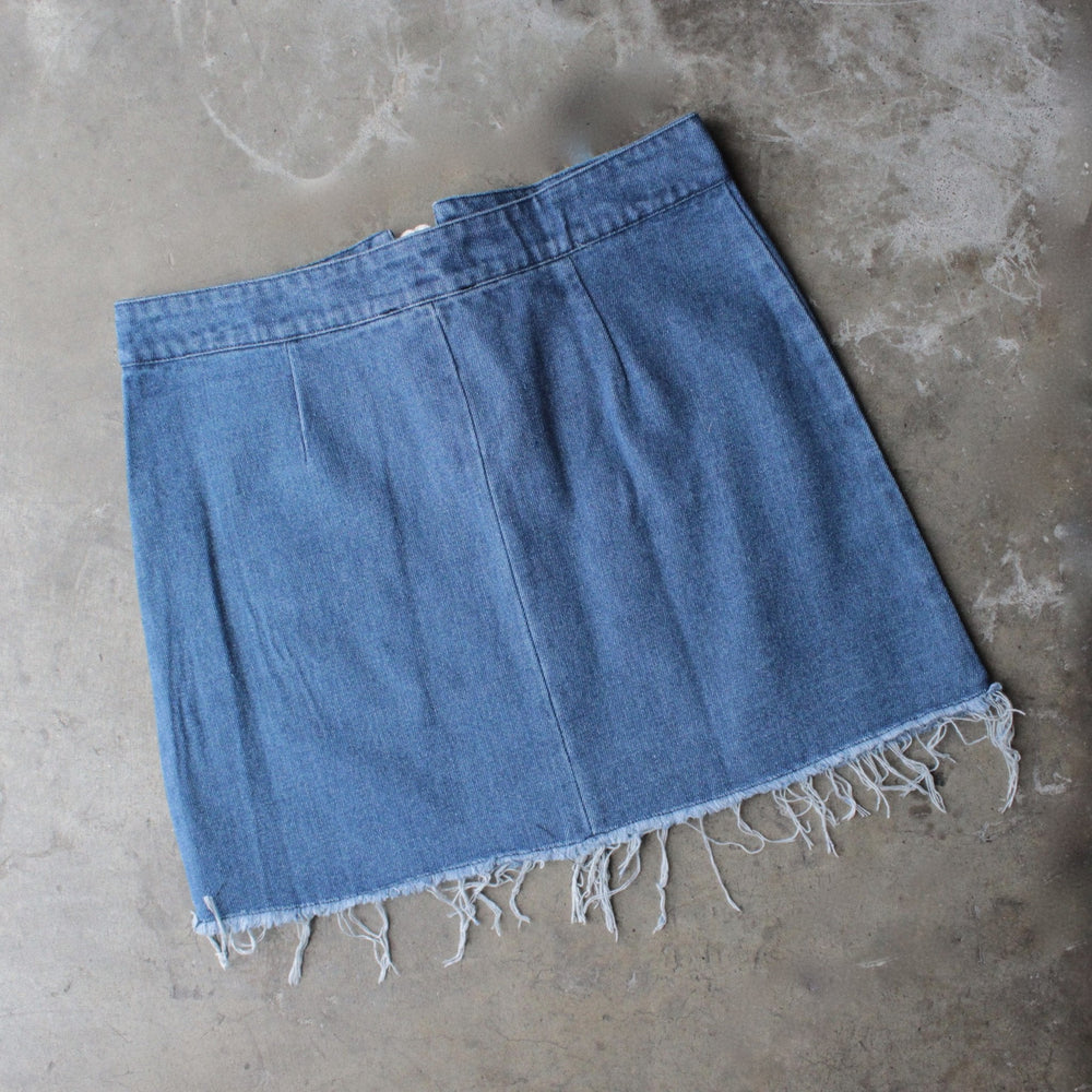 denim lace up skirt - shophearts - 2