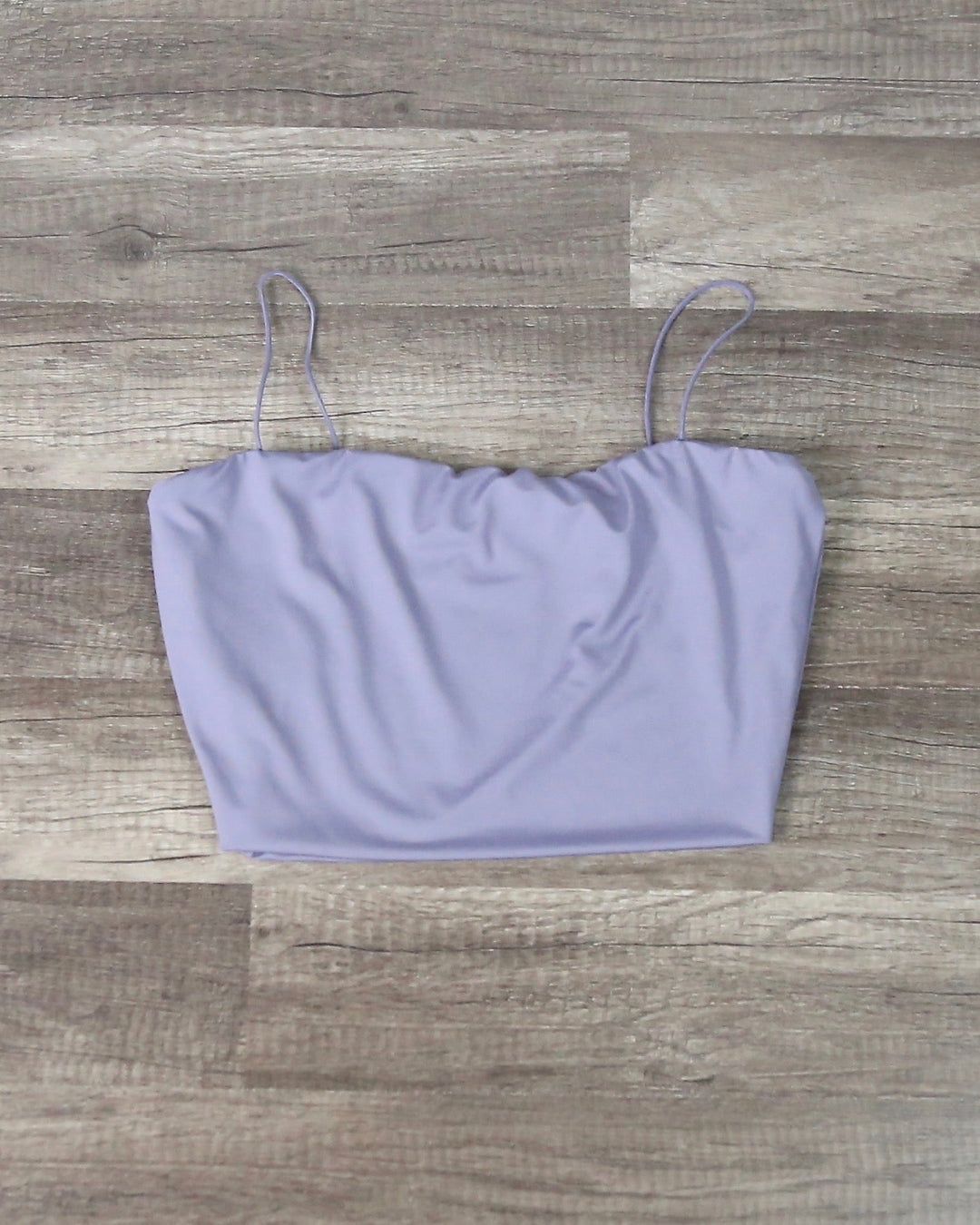Spaghetti Strap Tank Crop Top in Lavender