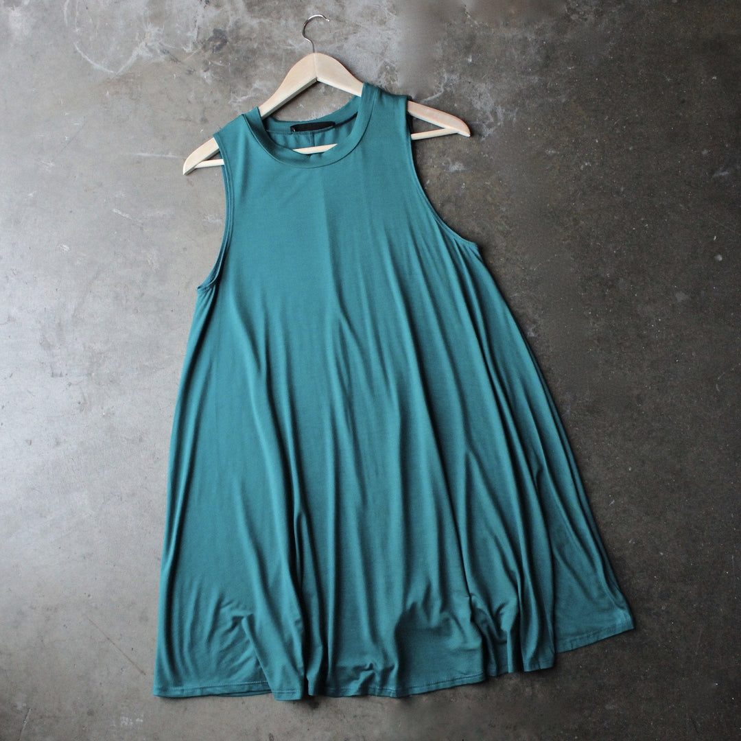 BSIC - sleeveless swing dress - teal - shophearts