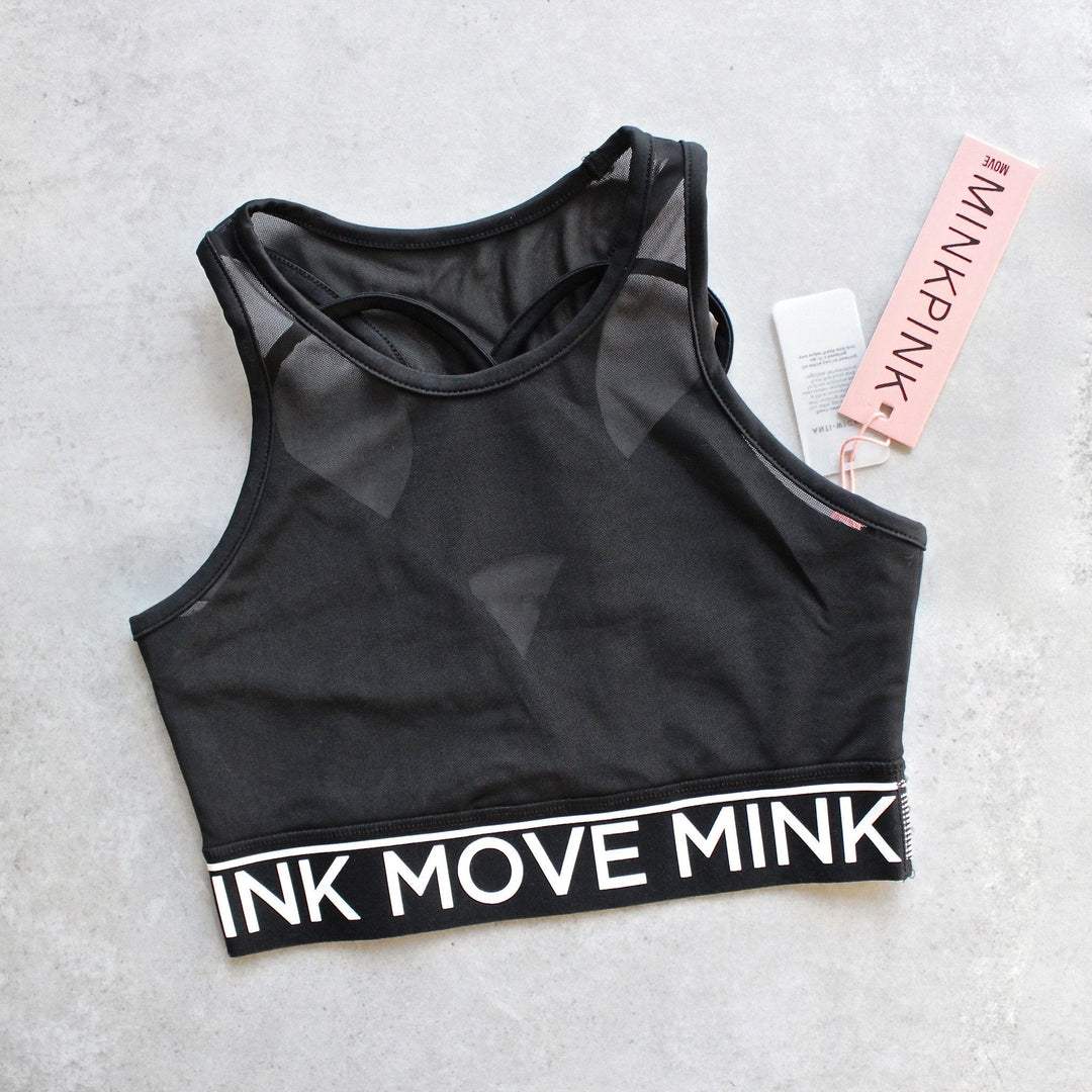 minkpink move - build me up mesh bra - black - shophearts - 2