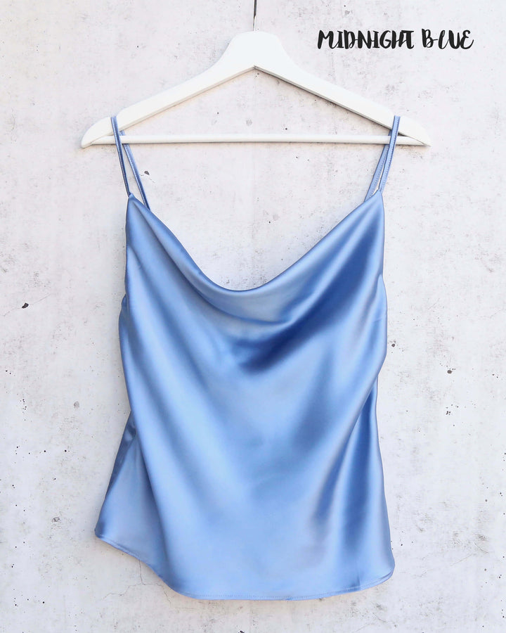 Cowl Neck Satin Cami Tank in More Colors