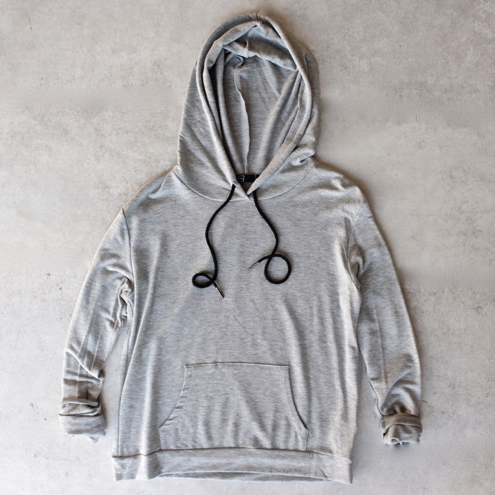 Michelle by Comune - 'cove' french terry hoodie - heather grey - shophearts - 1