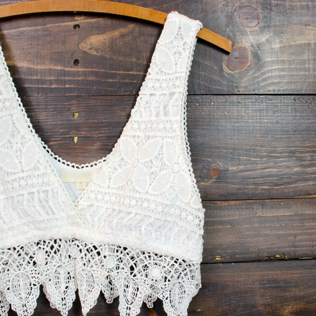 pointelle festival crochet crop top in natural - shophearts - 2