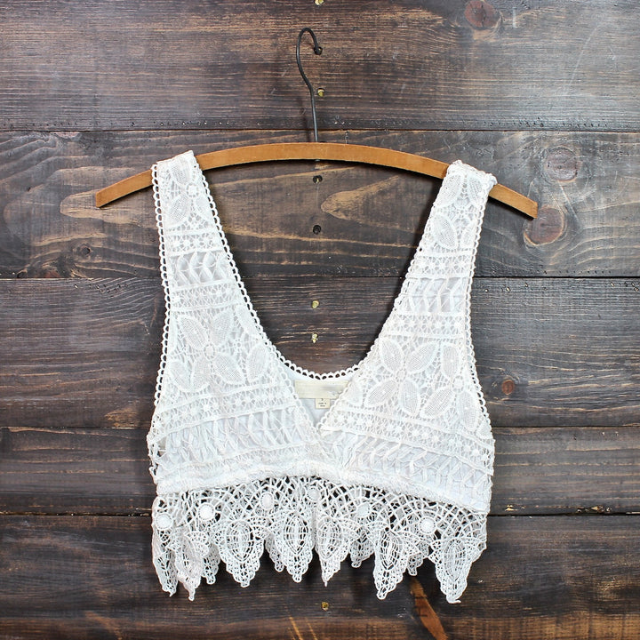 pointelle festival crochet crop top in natural - shophearts - 1