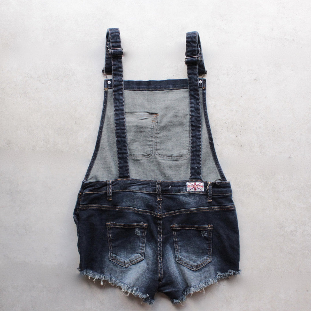 distressed denim overall short - shophearts - 4