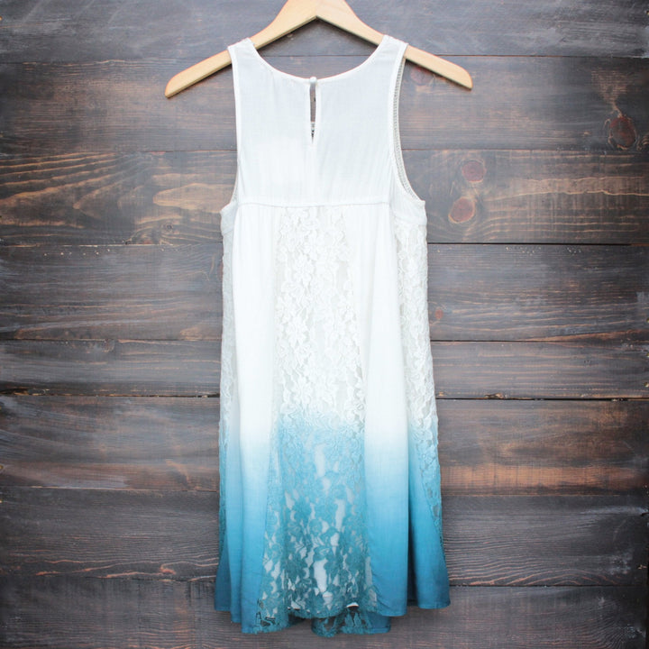 FINAL SALE - vanity vintage lace flowy dress - ombre teal - shophearts - 2