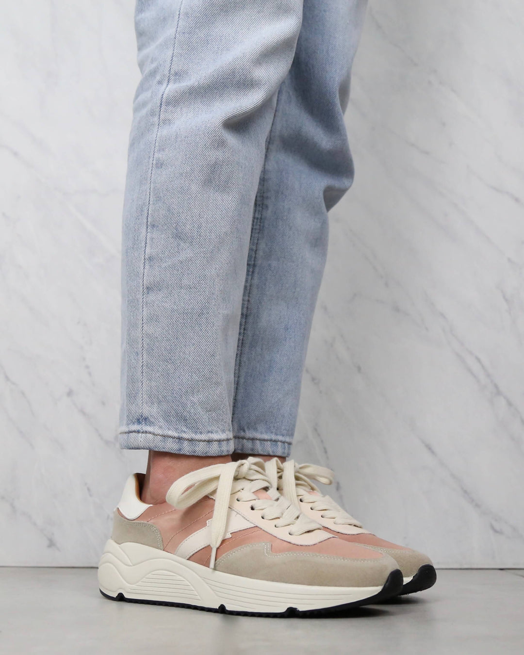 Sienna Sporty Colorblock Sneakers in Peach