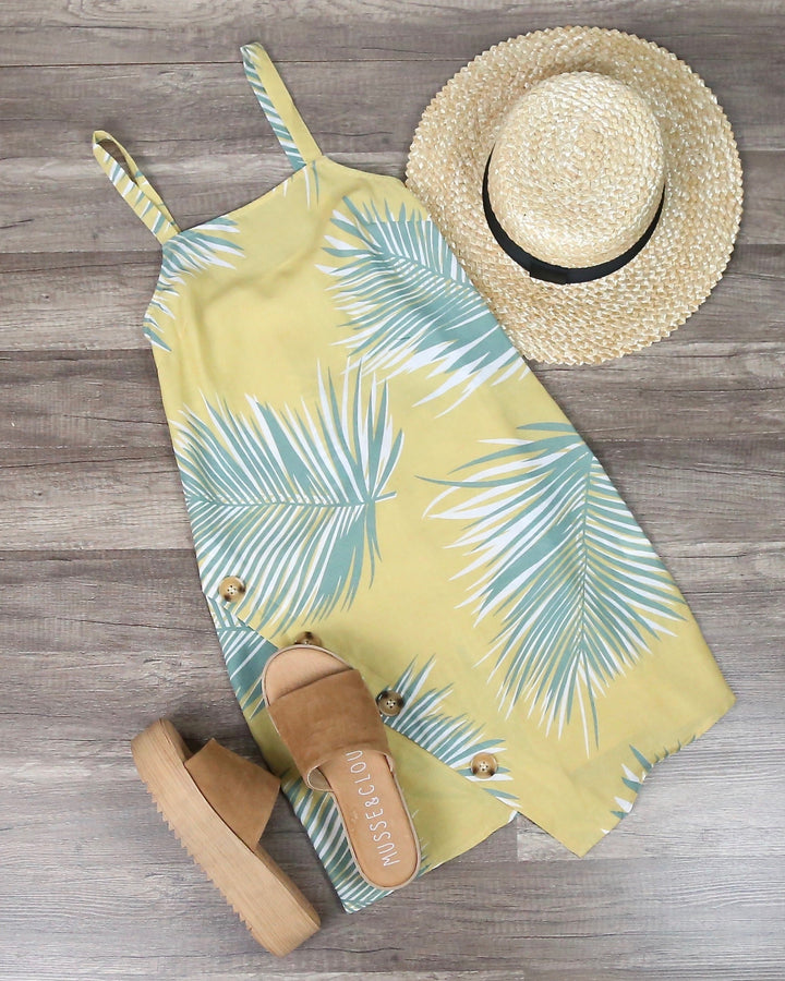 Reverse - Vacation on My Mind Sheer Summer Dress in Mustard