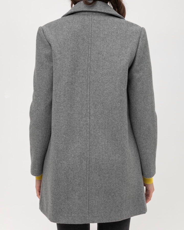 JQ Fleece Single Breasted Coat in Grey