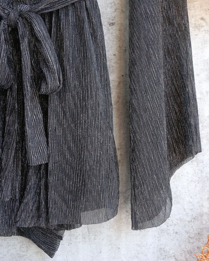 Final Sale - MINKPINK - Women's Glistening Pleat Playsuit - Black