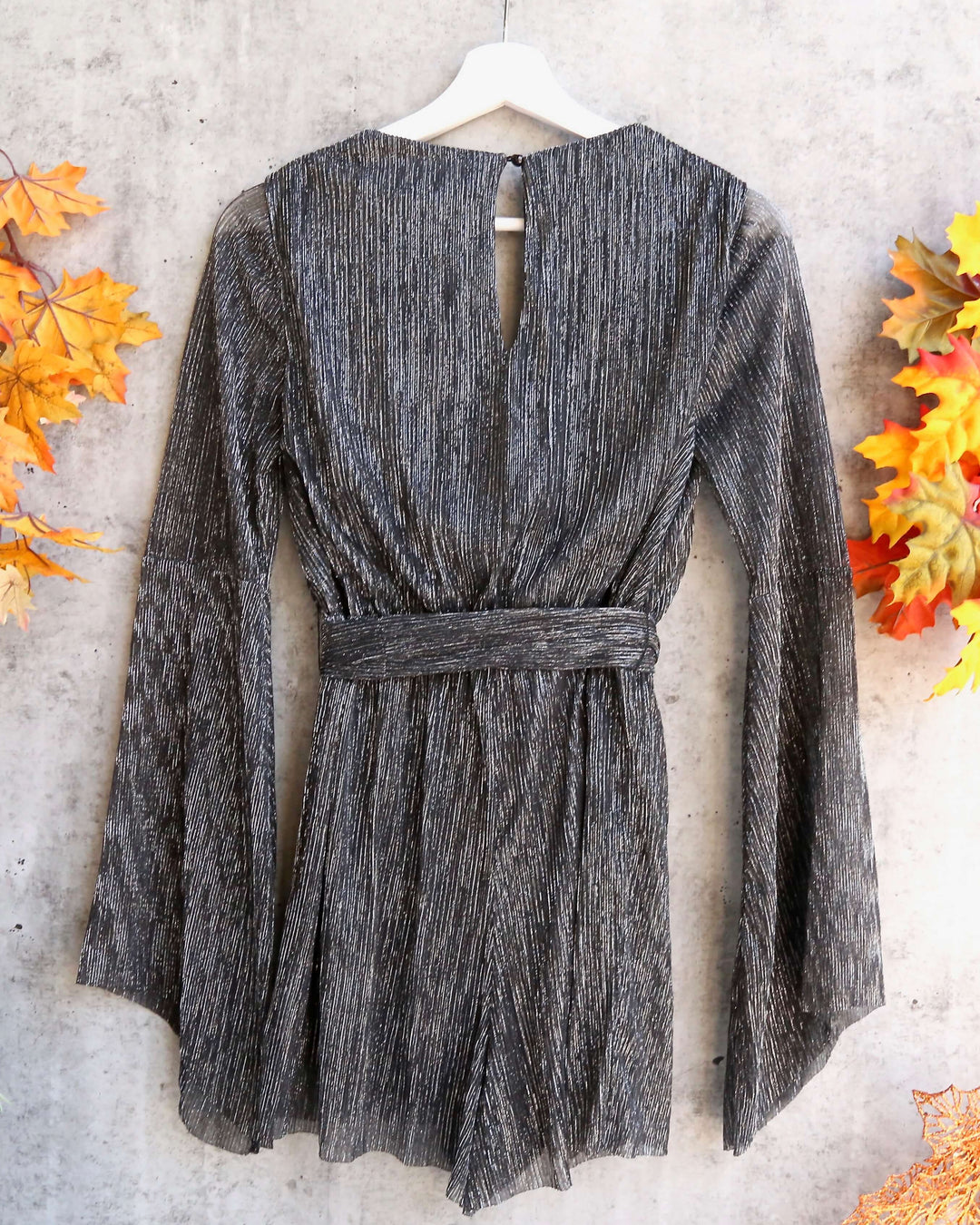 Final Sale - MINKPINK - Women's Glistening Pleat Playsuit - Black