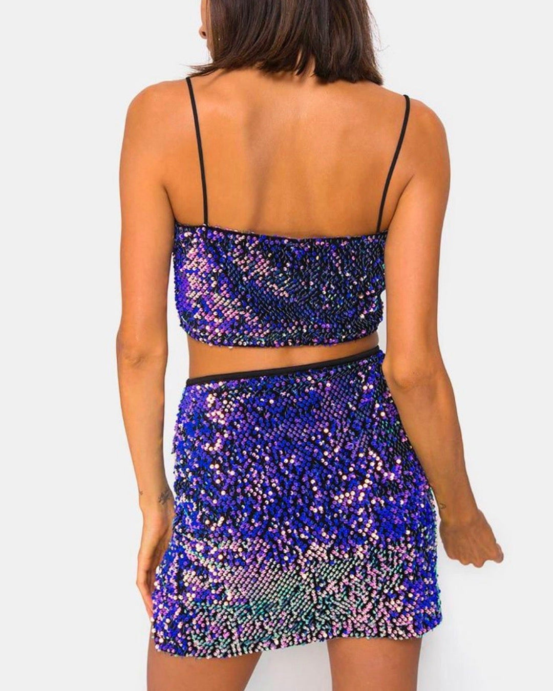 MOTEL - Kylie Crop Top in Velvet Laser Pink