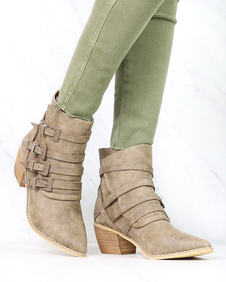 Miracle Miles - Fayth Western Bootie in Khaki