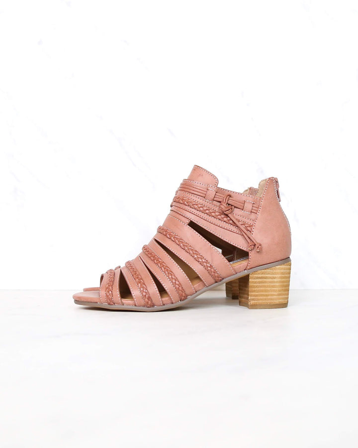 Not Rated - Cullie Open Toe Chunky Wooden Heel Sandal - Blush Rose
