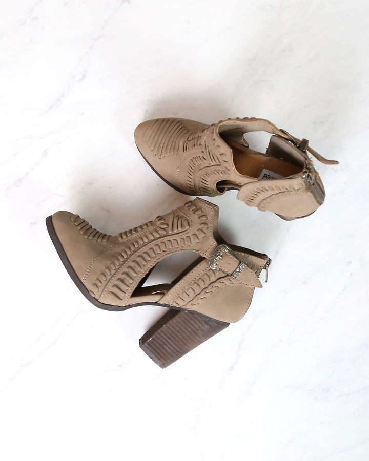 Not Rated - Nara cutout western inspired booties - Taupe