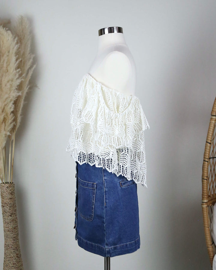 Off The Shoulder Bohemian Princess Crochet Top in More Colors