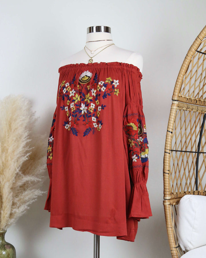 Off the Shoulder Embroidered Dress in More Colors